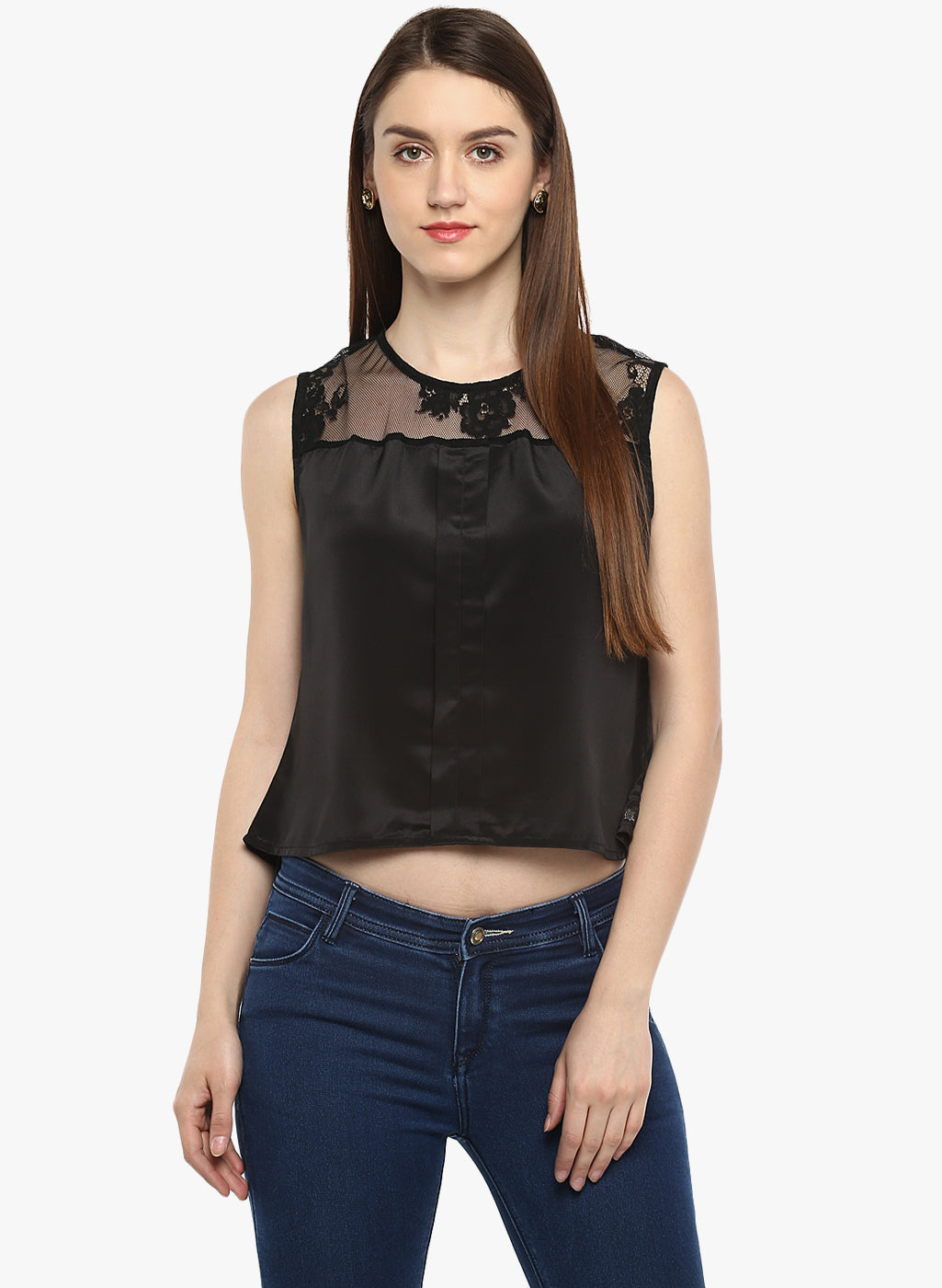 PORSORTE Women's Polyester Net Lace Top - www.porsorte.in